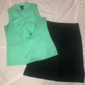 Ann Taylor Size XSP Top with a Ruffled Neckline